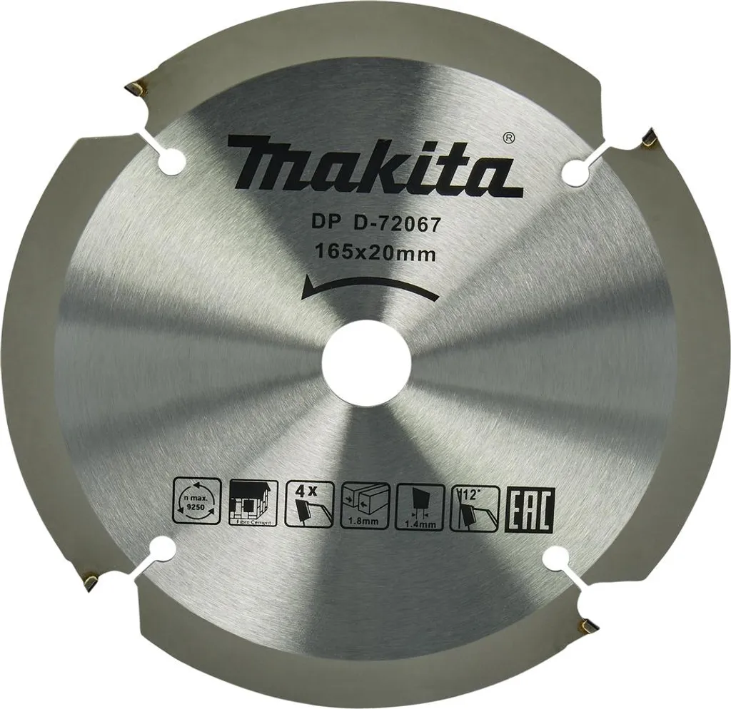 Lame pour panneaux de ciment Makita 165mm coupe bardage extérieur