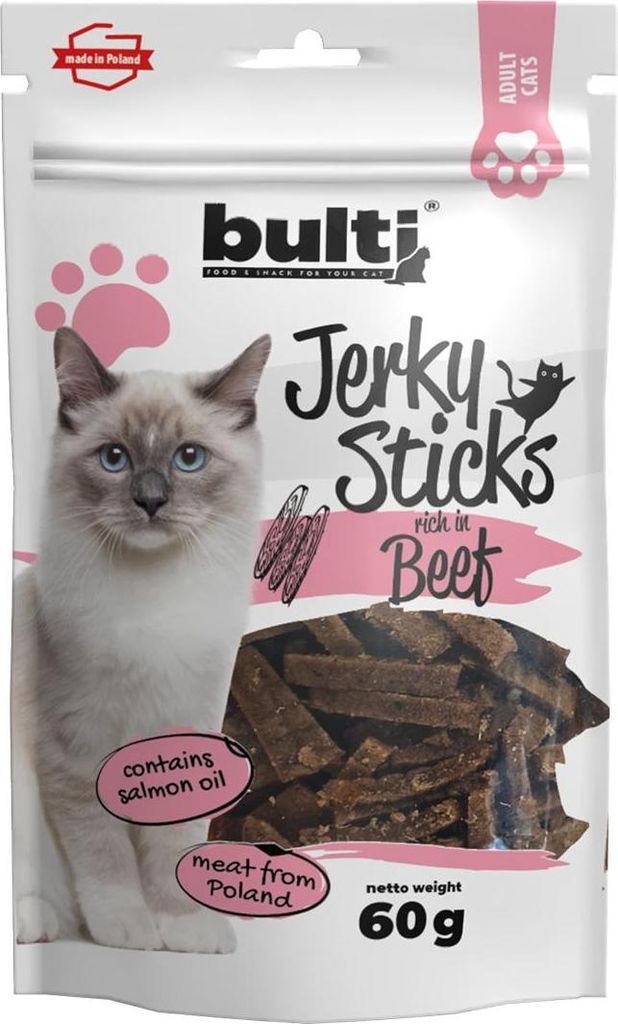 BULTI Jerky sticks rich in beef - Katze behandeln - 60g