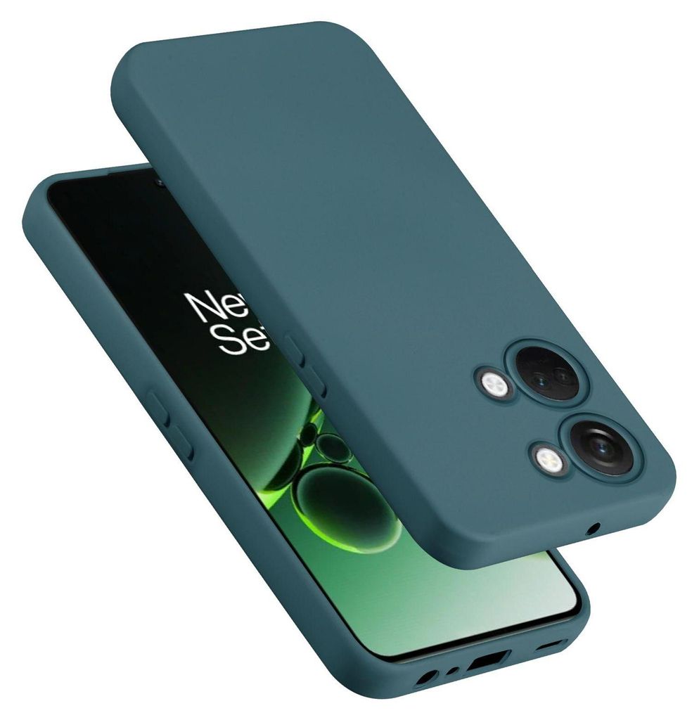 A teal phone case is shown on top of a smartphone.
