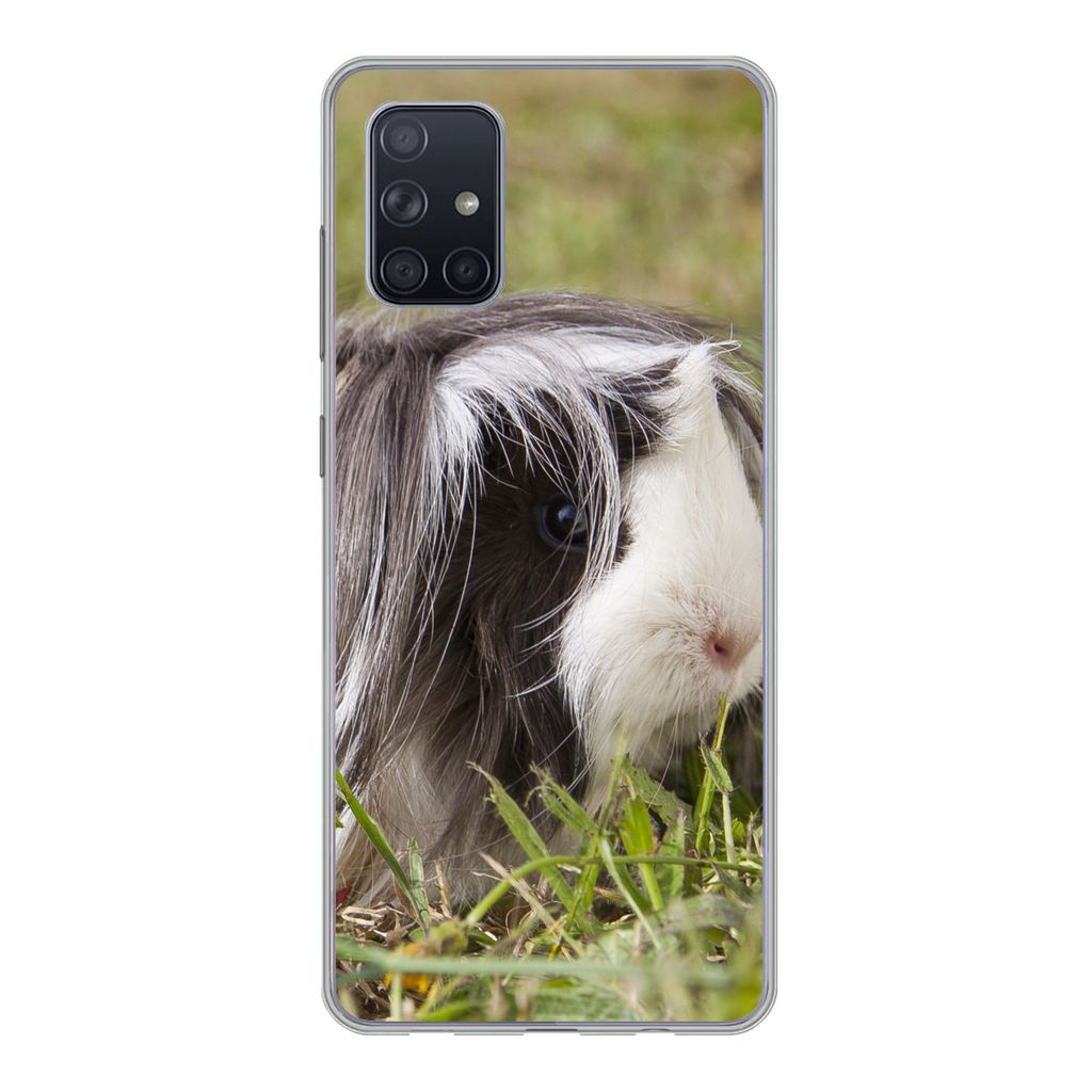 MuchoWow Handyhülle Schutzhülle Hülle für Samsung Galaxy A51 Langhaar-Meerschweinchen Silikon Softcase Handy Hülle - Schutzabdeckung