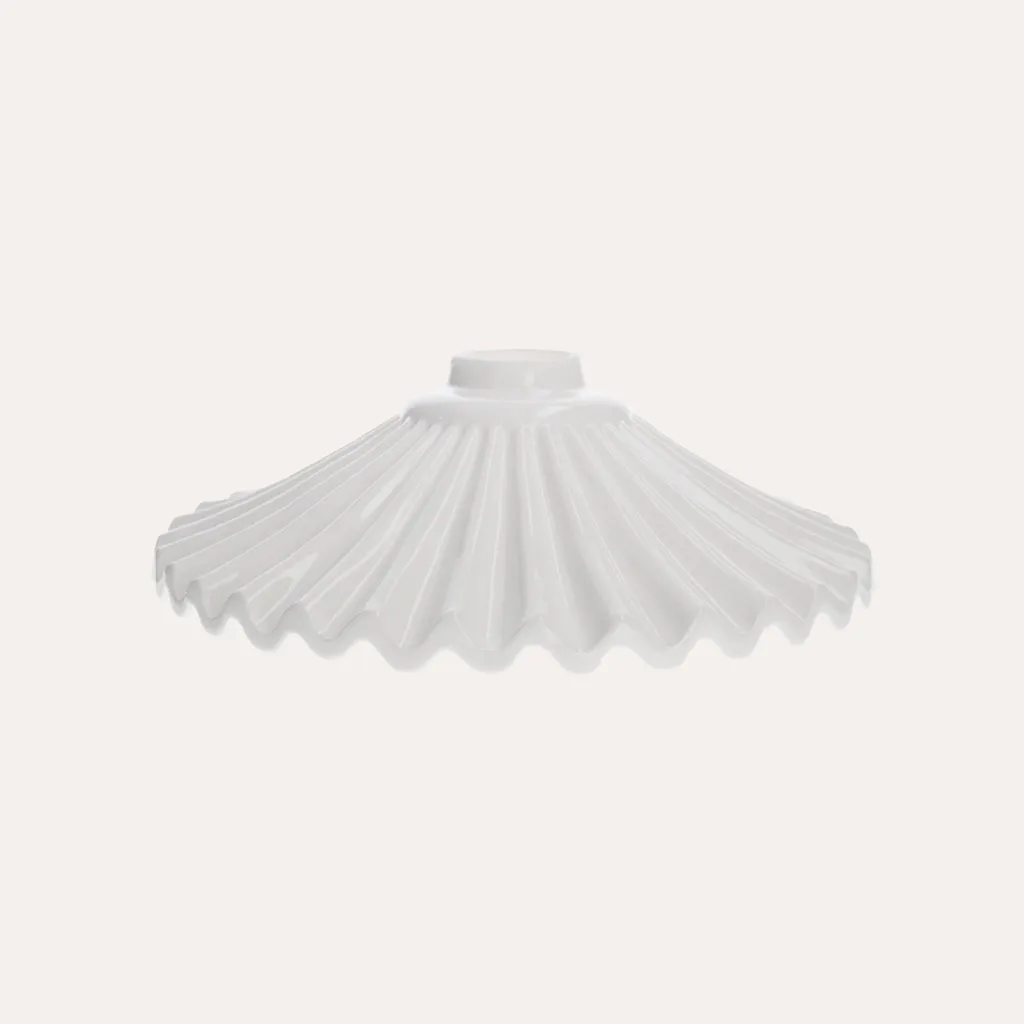 Abat-jour rustique en céramique ondulée blanche KEYHOME Ø 30 cm