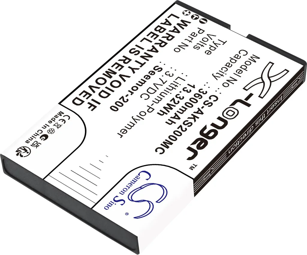 TECHTEK Batteria compatibile con [AKASO] Seemor 200, Seemor-200 sostituisce Seemor-200