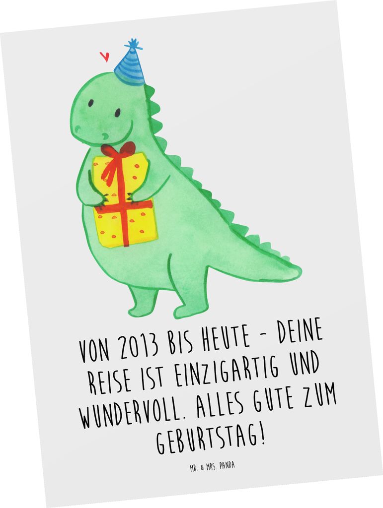 Mr. & Mrs. Panda Postkarte 2013 Geburtstag - Weiß - Geschenk, Alter, Geburtstagsgeschenk, wundervoll, Ansichtskarten, Postkarten, Fotokarte, Gebur...