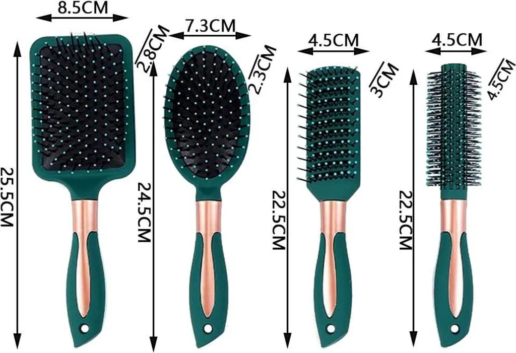 Démêlage Cheveux Longs sans Douleur avec la Brosse Ovale Antistatique x4