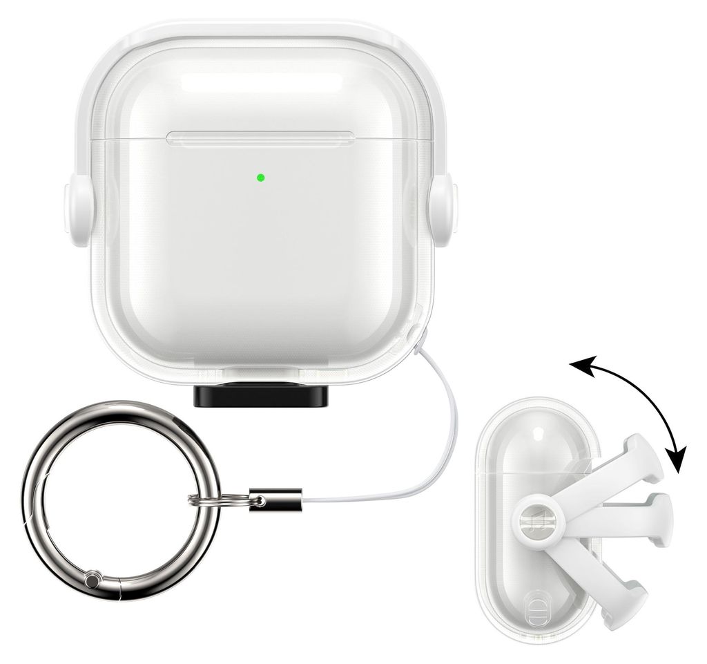 kwmobile transparentes Kopfhörer Case kompatibel mit Apple Airpods 4 Hülle - Headphones TPU Cover mit Sicherheitsverschluss - Transparent