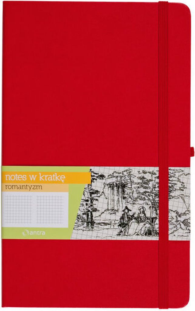 Antra Notizbuch A6, kariert, Romantik – Rot, 160 Seiten