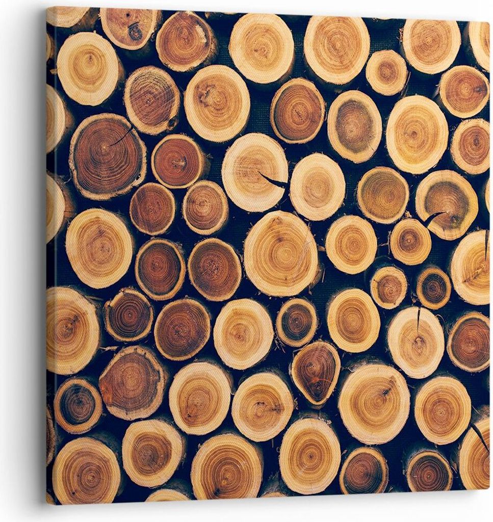 Bild auf Leinwand - Leinwandbild - Knoten Baum Stamm - 30x30cm - Wand Bild - Wanddeko - Wandbilder - Leinwanddruck - Bilder - Kunstdruck - Wanddeko...