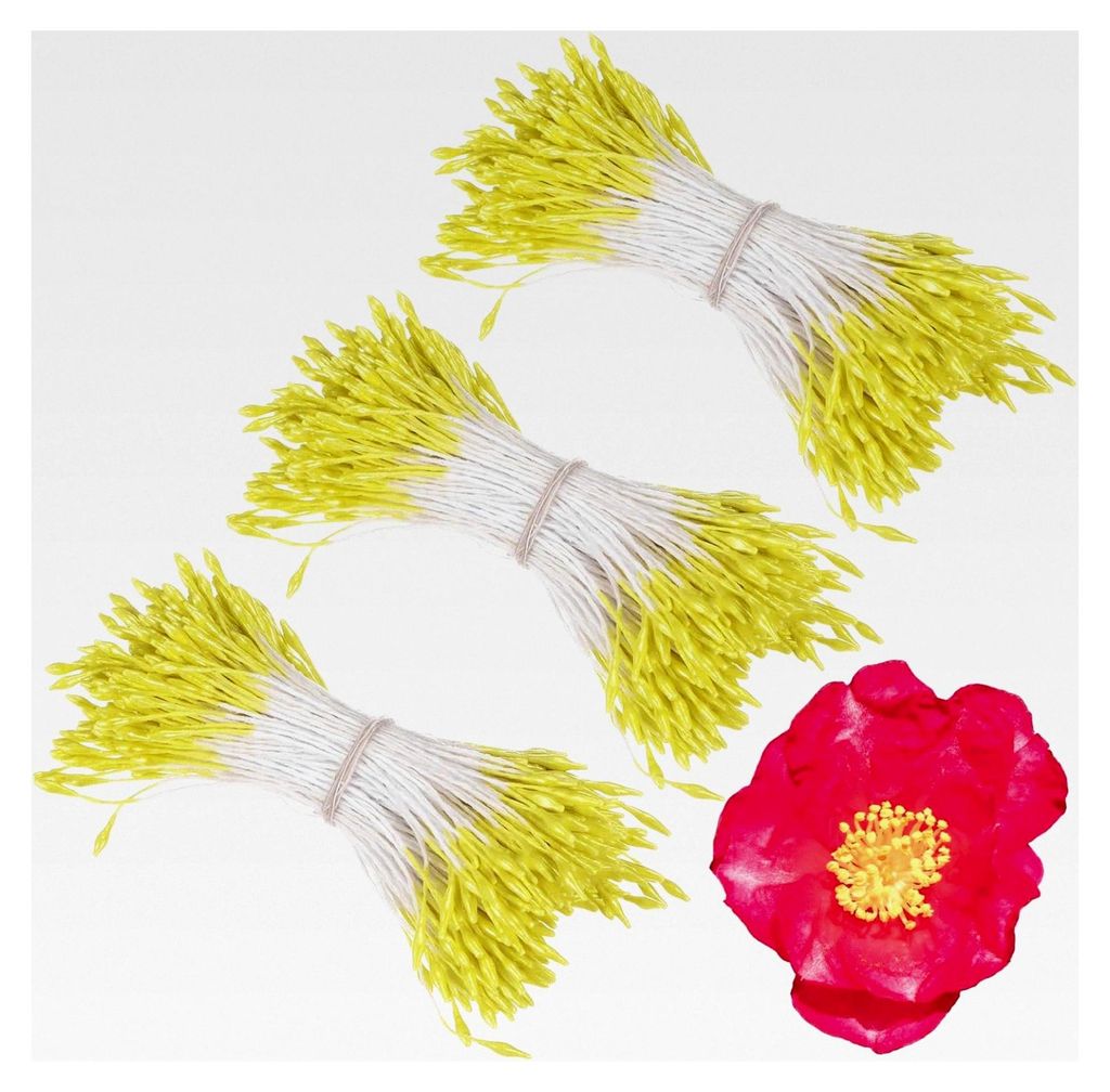 Packung Doppelköpfe Blumenstempel 1mm Künstliche Blumenstempel Staubgefäße Matt Perle, Geeignet für DIY Kuchenhandwerk, Weihnachtskarten und H...