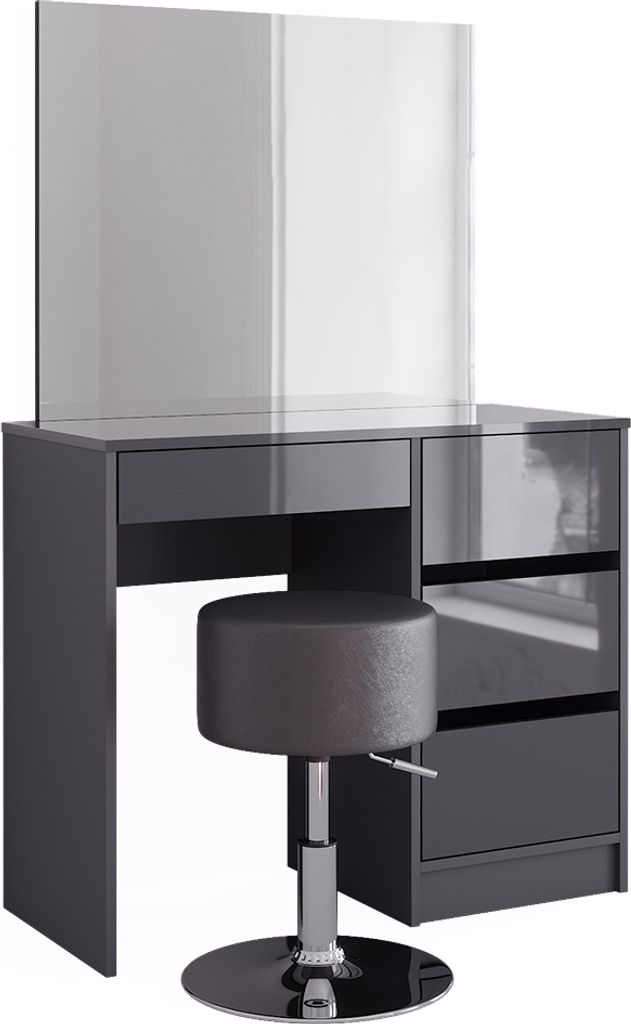Tavolo da toeletta Vicco Sherry Antracite lucido 90 cm con Immagine del prodotto 