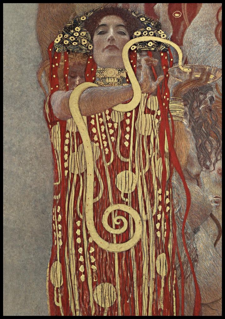 Plakat 70x100cm Hygieia, Gustaw Klimt Vintage für das Wohnzimmer