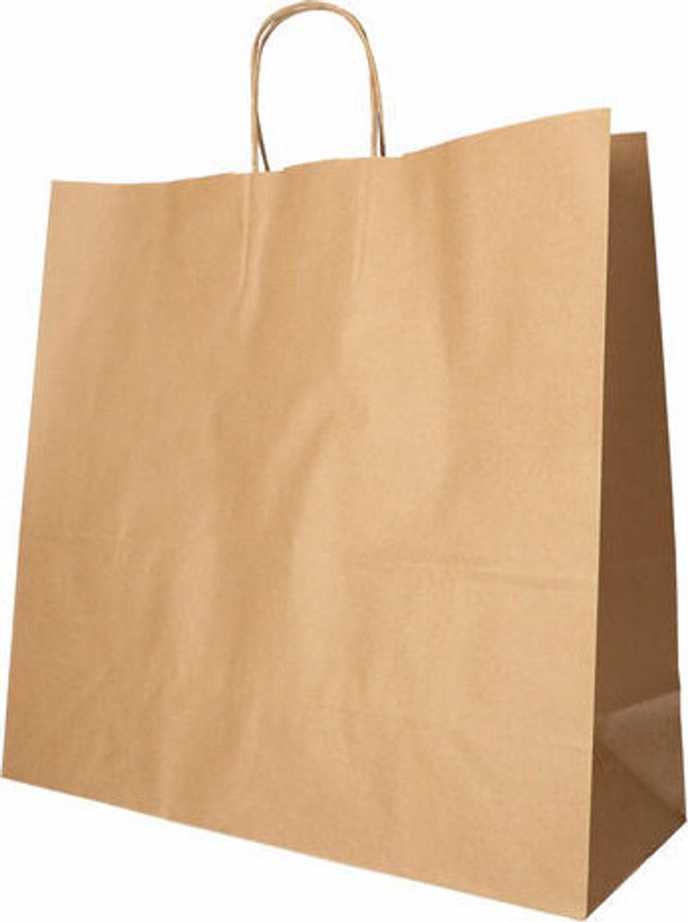 25x Papiertragetaschen mit Papierkordel Kordeltasche 35 x 35 x 14 cm braun