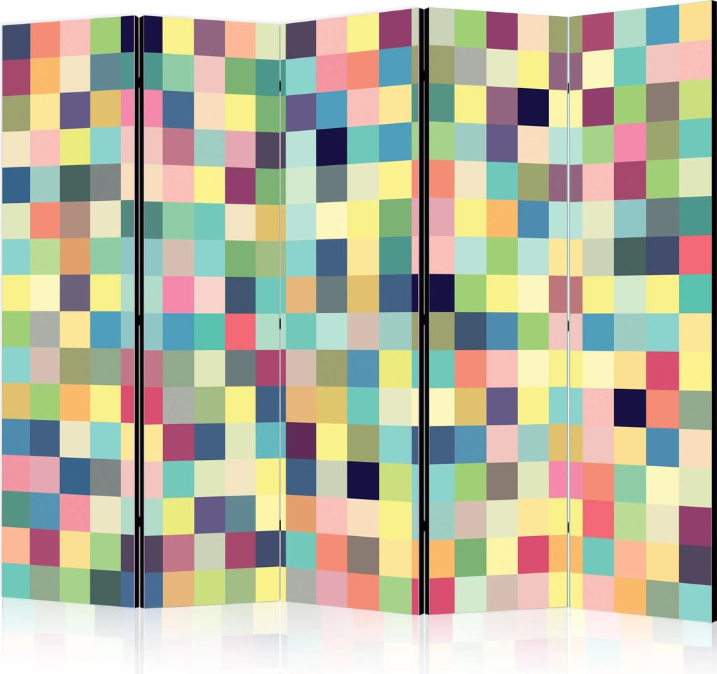 5-teiliger Doppelseitiger Vlies Paravent - Millions of colors II 225x172 cm Muster f-C-0396-z-c