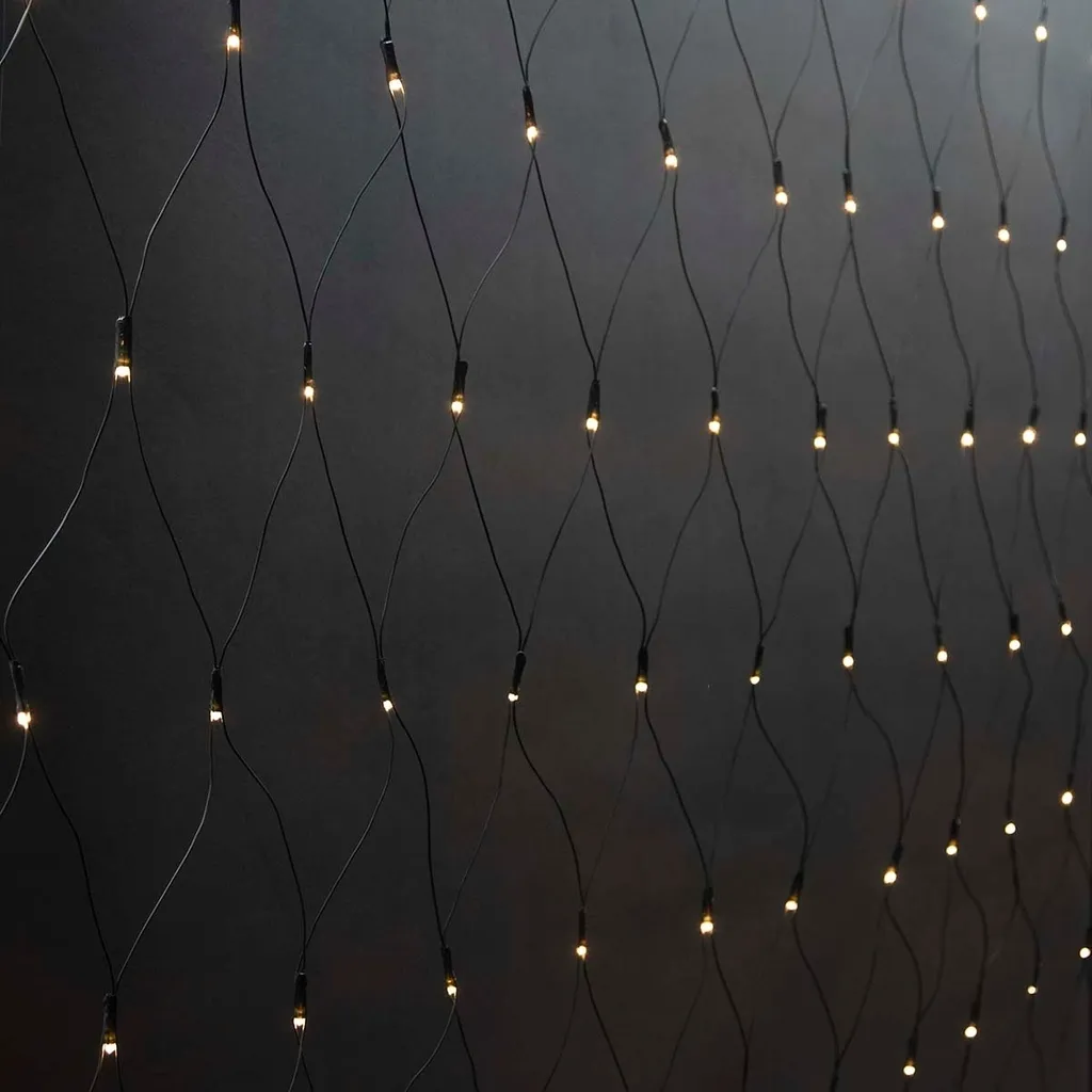 Atmosfera Magica con Rete Luminosa 160 LED Bianco Caldo 2x1m