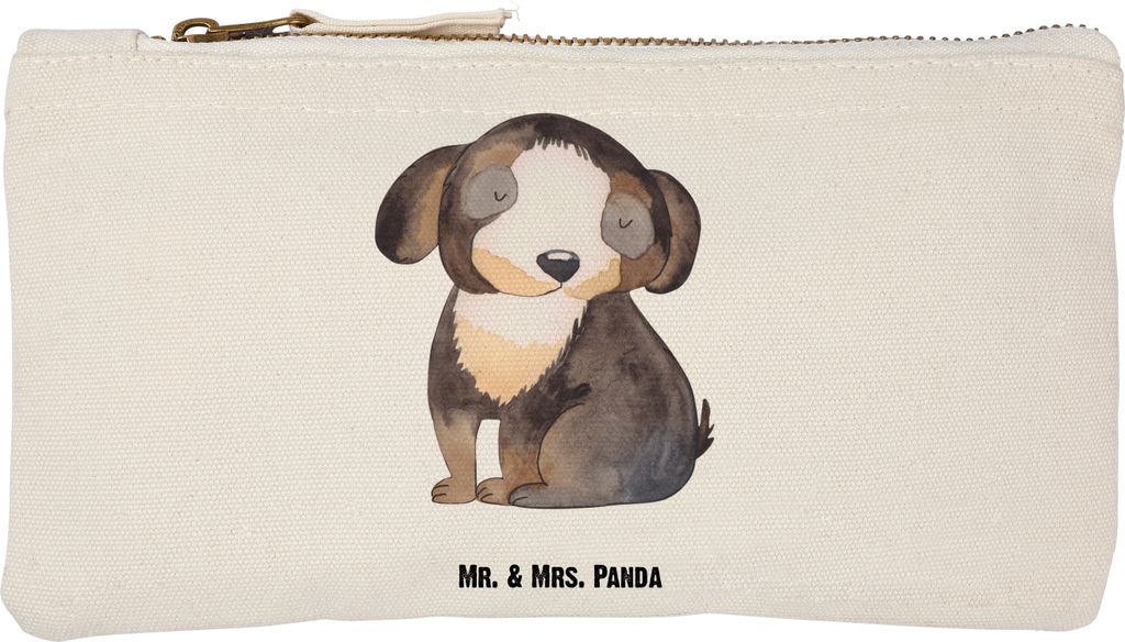 Mr. & Mrs. Panda Kosmetiktasche Hund Entspannen Größe S Klein - Weiß - Geschenk, Mäppchen, Pouch, Sprüche, Kulturbeutel, Liebe, Hundemama, Nie...