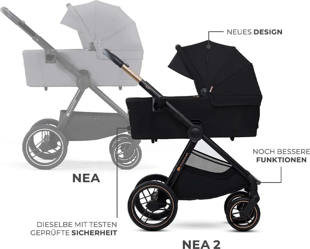 Poussette Nea 2 Midnight Noir : Solution légère pour petits coffres - 6