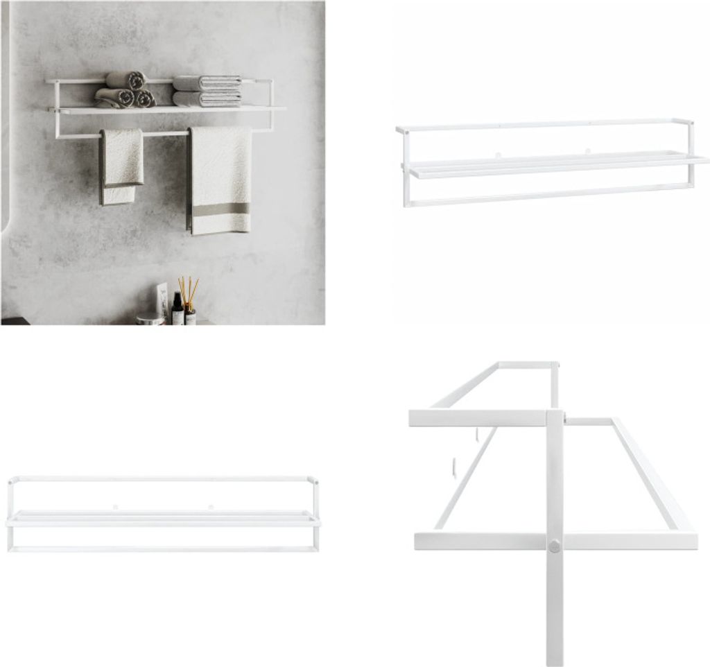 vidaXL Handtuchhalter Weiß 95x25x22 cm Eisen - Handtuchhalter - Handtuchstange - Wand-Handtuchhalter - Wand-Handtuchstange