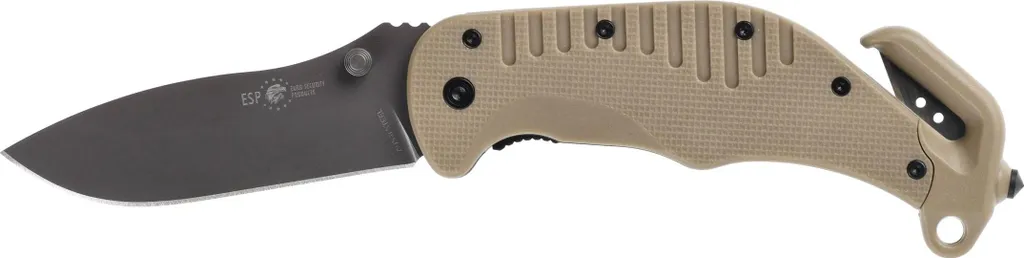 Nóż ratowniczy ESP couteau d'extraction khaki pour secours routier EDC