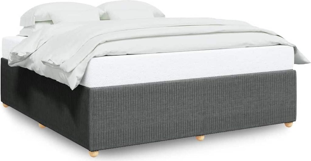 vidaXL Bettgestell ohne Matratze Dunkelgrau 180x200 cm Stoff