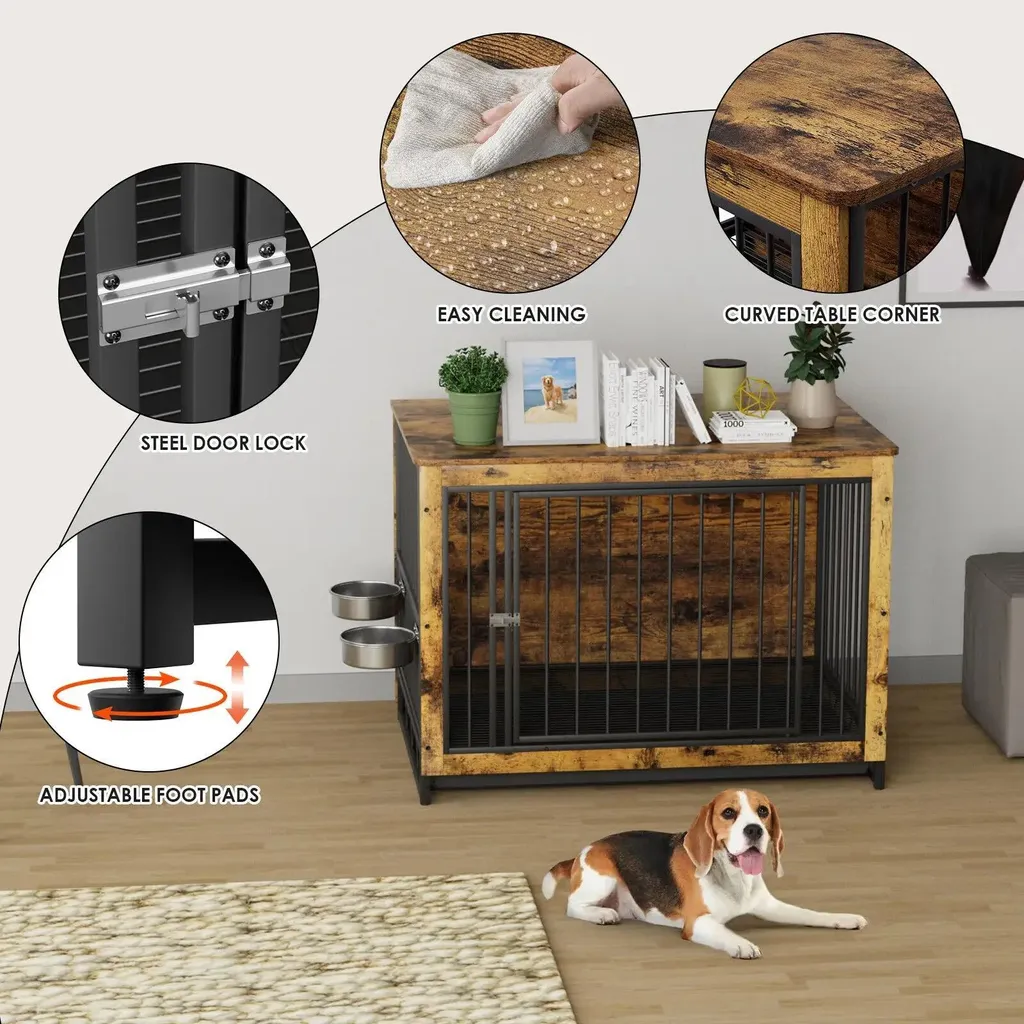Niche d'intérieur design et table d'appoint 99cm pour grands chiens - 4