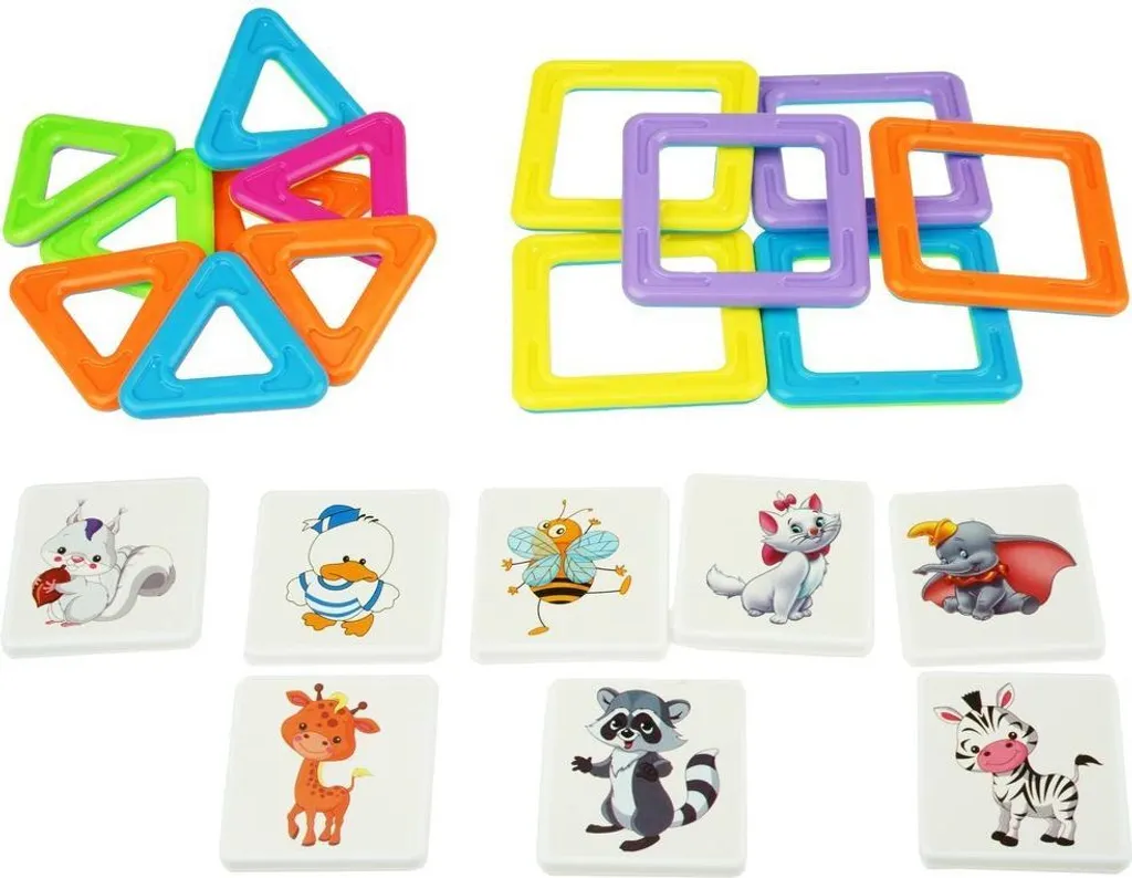 Blocs de construction magnétiques 24 pièces - Carreaux colorés 3D