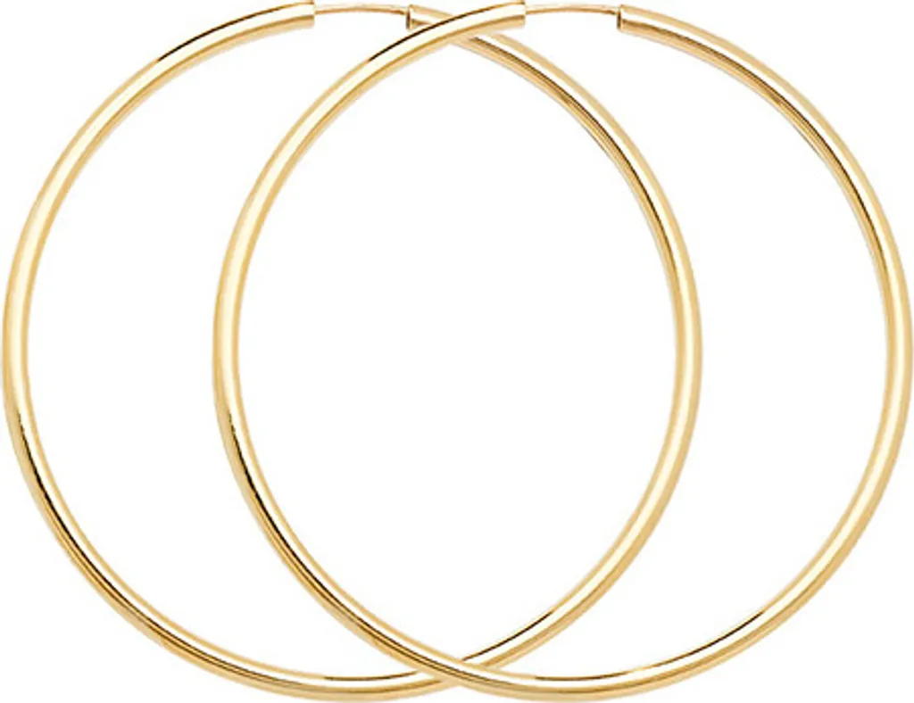 Boucles d'Oreilles Créoles Femme Or Jaune 375/1000 - 45mm TRS15707MM45