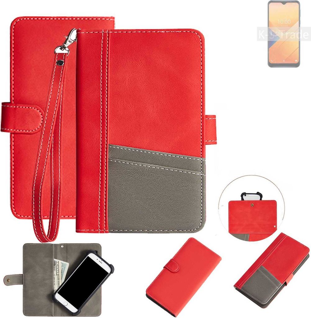K-S-Trade Handy Schutzhülle für Wiko Y81 Hülle Portemonnee Brieftasche Klapphülle Kartenfächer Flip Wallet Case Etui