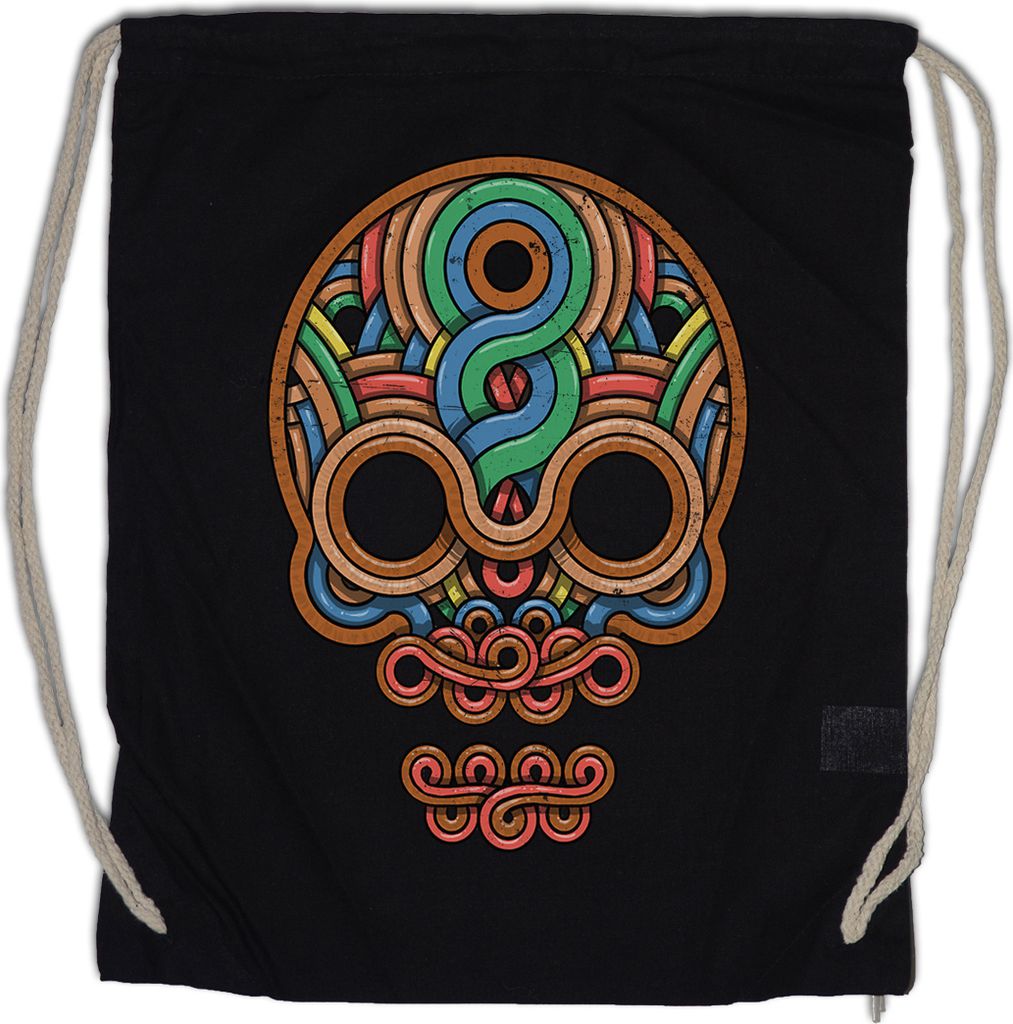 Urban Backwoods Inca Skull, Turnbeutel, Farbe: Schwarz