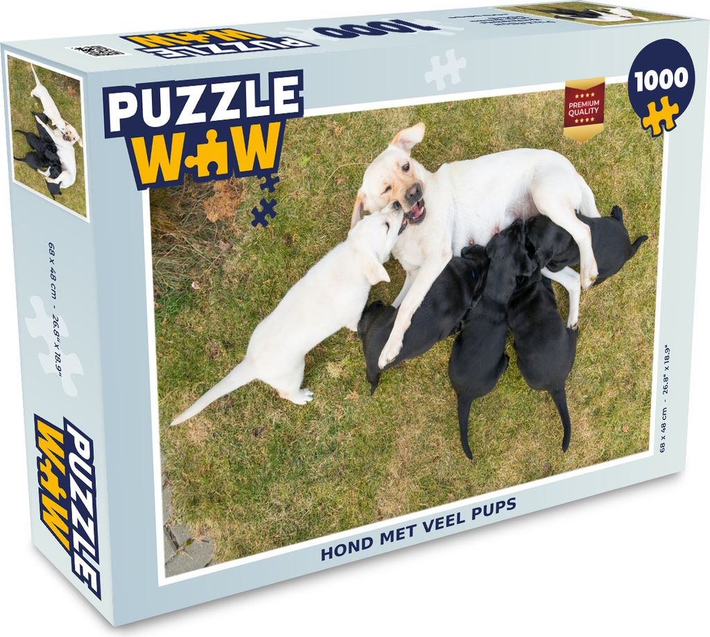 MuchoWow Puzzle 1000 Teile Hund mit vielen Welpen - Erwachsene - Rätsel