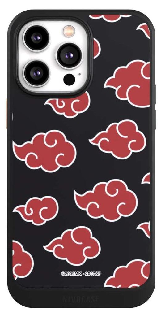 NIVOCASE Hülle für Apple iPhone 14 Pro Max Handyhülle NIVOcore Case Schwarz Naruto Shippuden Offizielles Lizenzprodukt Akatsuki