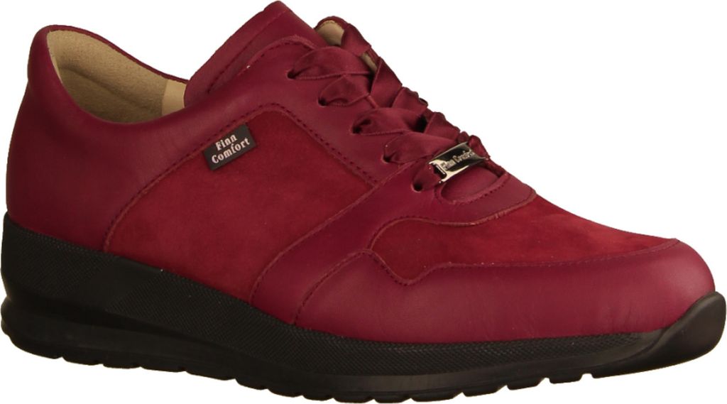 Finn Comfort Drena Damen Sneaker Schnürer Opera (Rot) Leder Wechselfußbett NEU - Damenschuhe Bequeme Schnürschuhe, Rot, leder (savanna/nubuk)