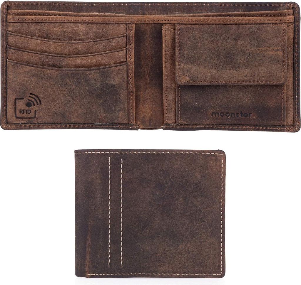 Minimalistische Leder Herrenportemonnee mit RFID-Blockierung - Elegante und Nachhaltige Geldbörse für Männer