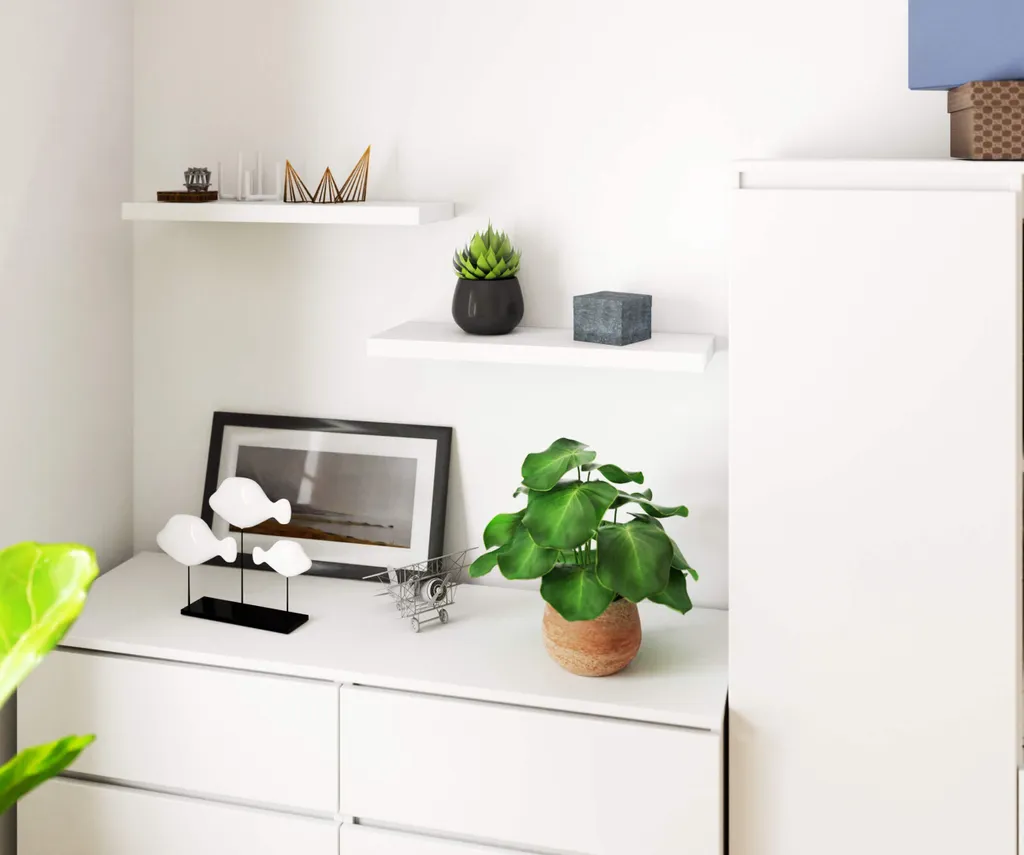 Étagère Murale Blanche Robuste 60x20x4 - Support de Rangement Compact - 3