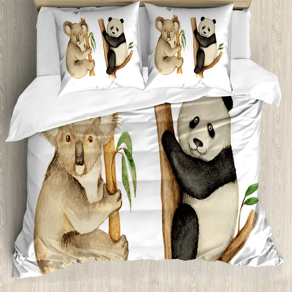 Copripiumino Panda Acquerello 155x220: Estetica Minimal per la Camera