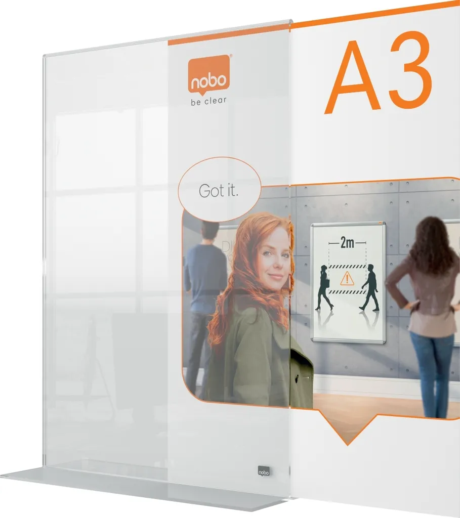 Support A3 vertical Nobo pour un affichage stable et sans reflets