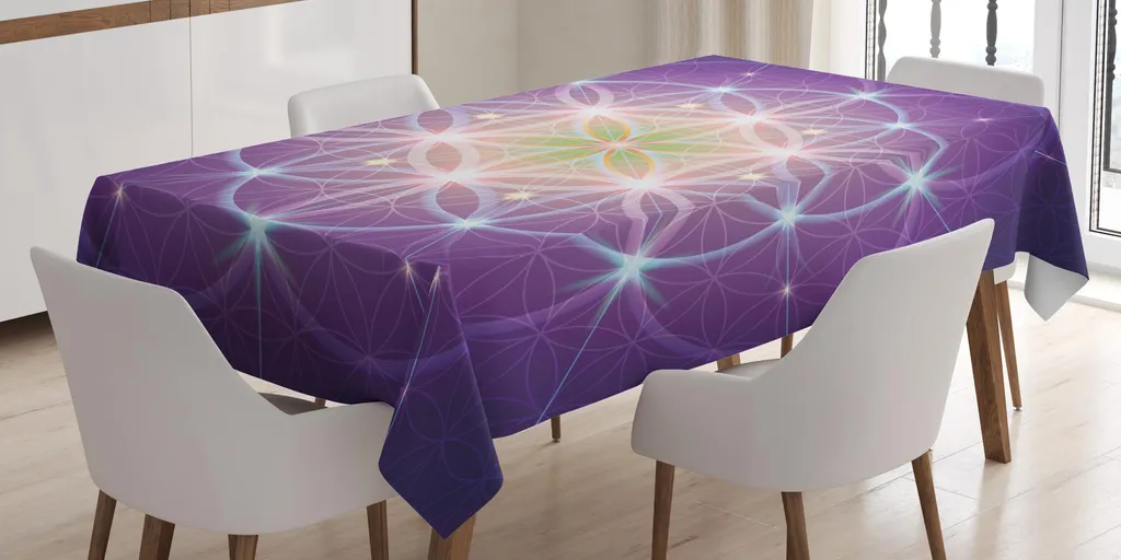 Tovaglia Rettangolare 140x240 ABAKUHAUS - Viola Blu Antimacchia