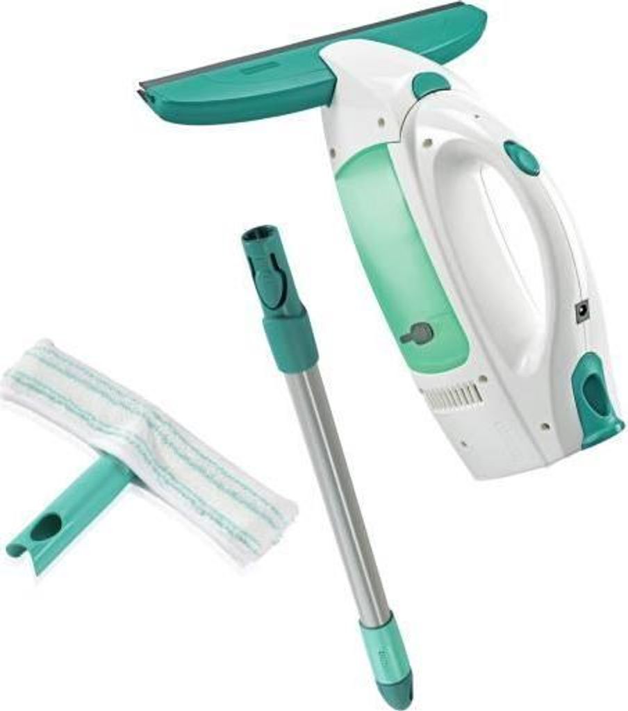 Fensterreiniger Leifheit Dry & Clean, mit Stiel und Einwascher, 38min Akkulaufzeit, Streifenfrei, Click System