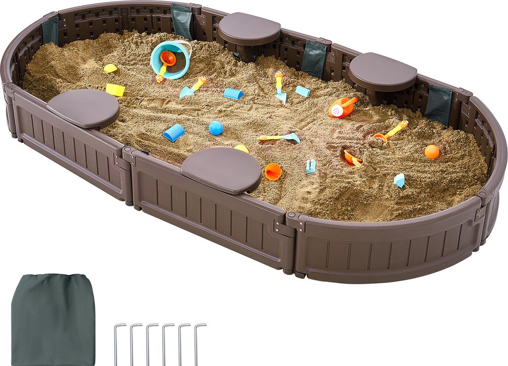 SucceBuy Sandkasten mit Abdeckung, 72 x 41,5 x 9,1 Zoll Produktbild 