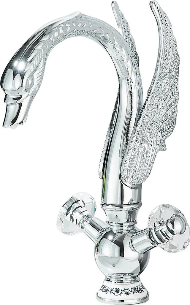Robinetterie de lavabo en laiton de luxe chrome à double poignée - Modèle 802