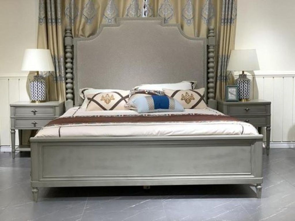 Bett Modernes Grau 191 x 215 x 171 cm JVmoebel Produktbild 