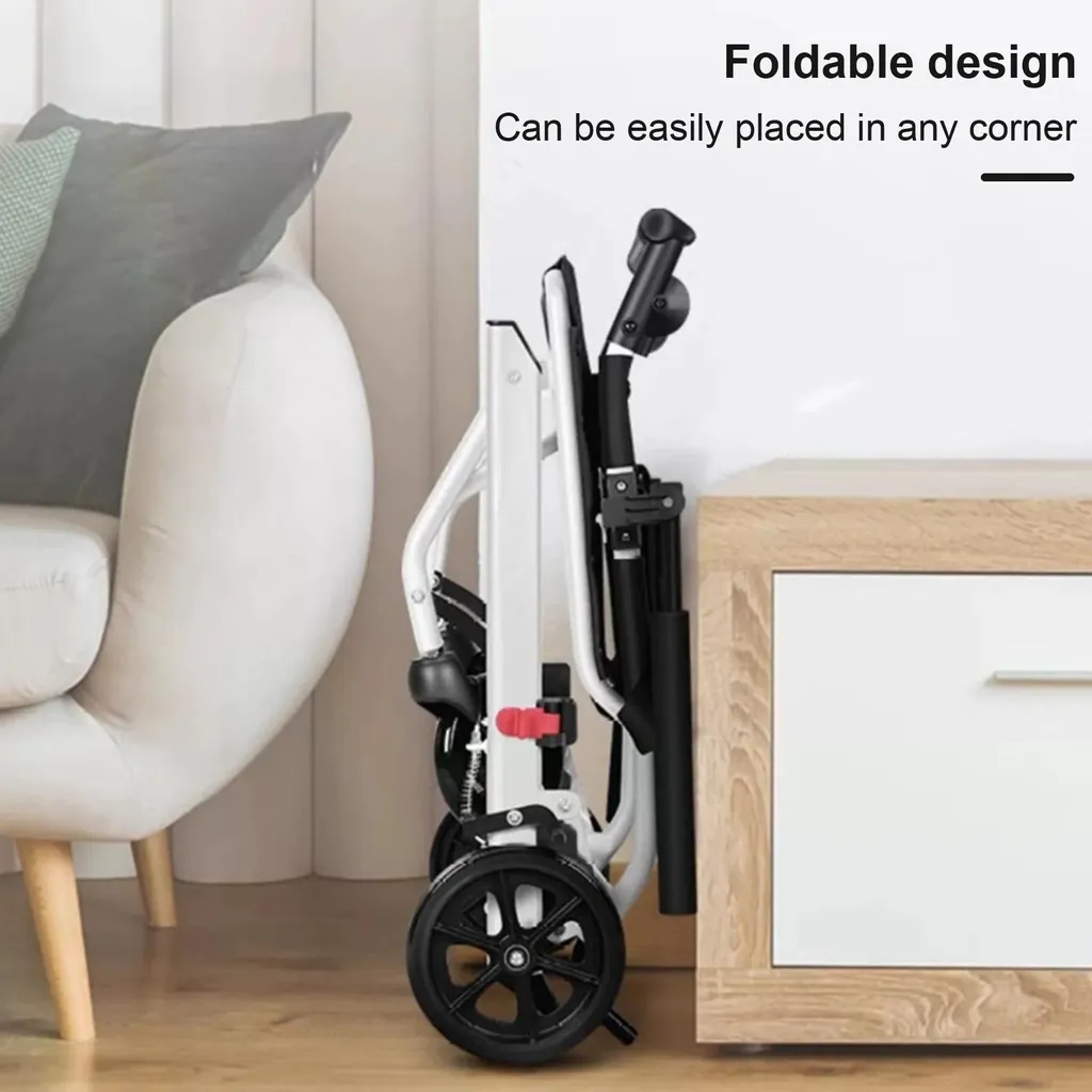 Fauteuil roulant pliant pour voyage et sorties - Léger et sécurisé - 2