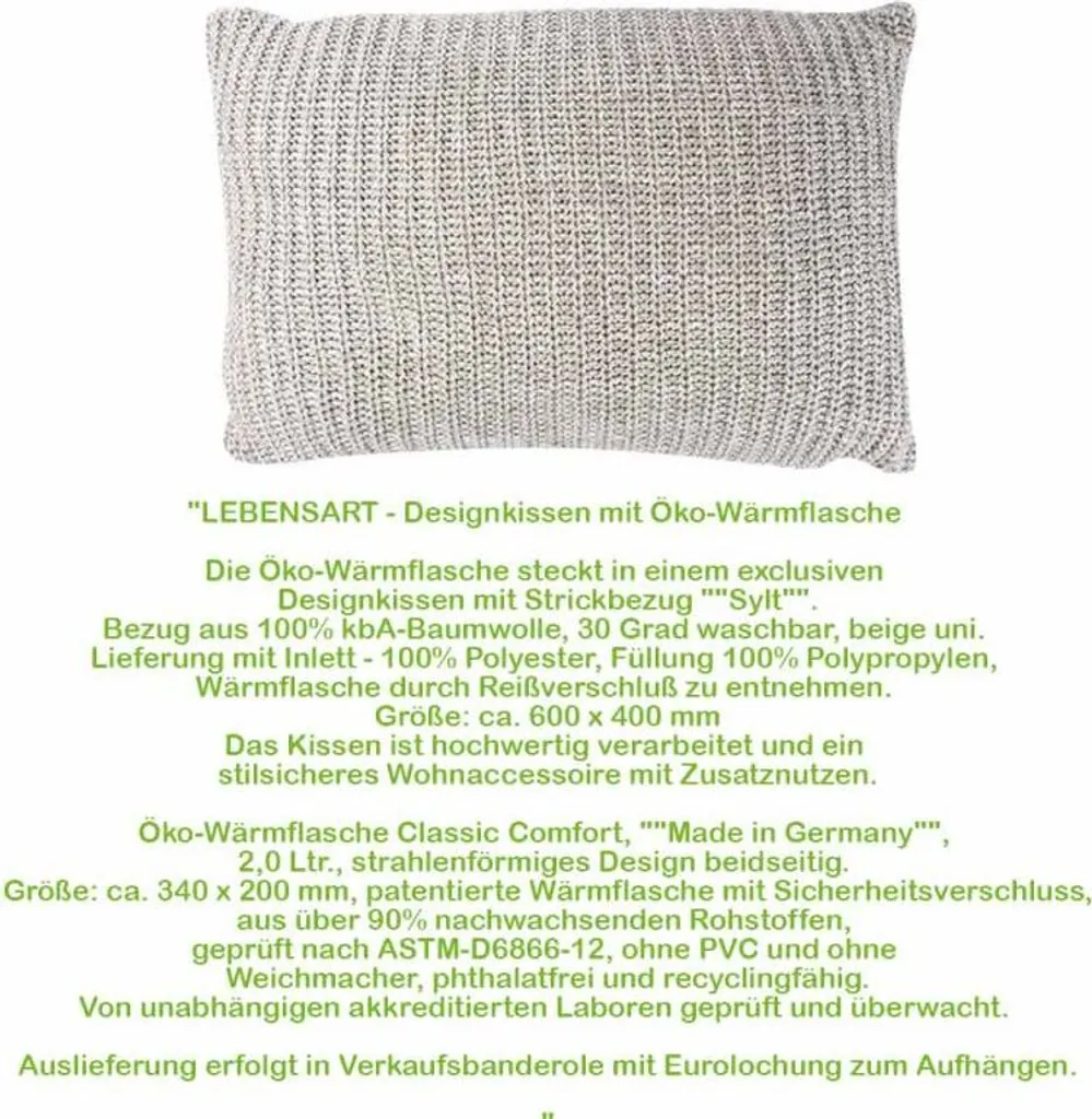 Bouillotte Eau 2 Litres pour Nuits Fraîches - Coussin Chauffant Sylt - 3