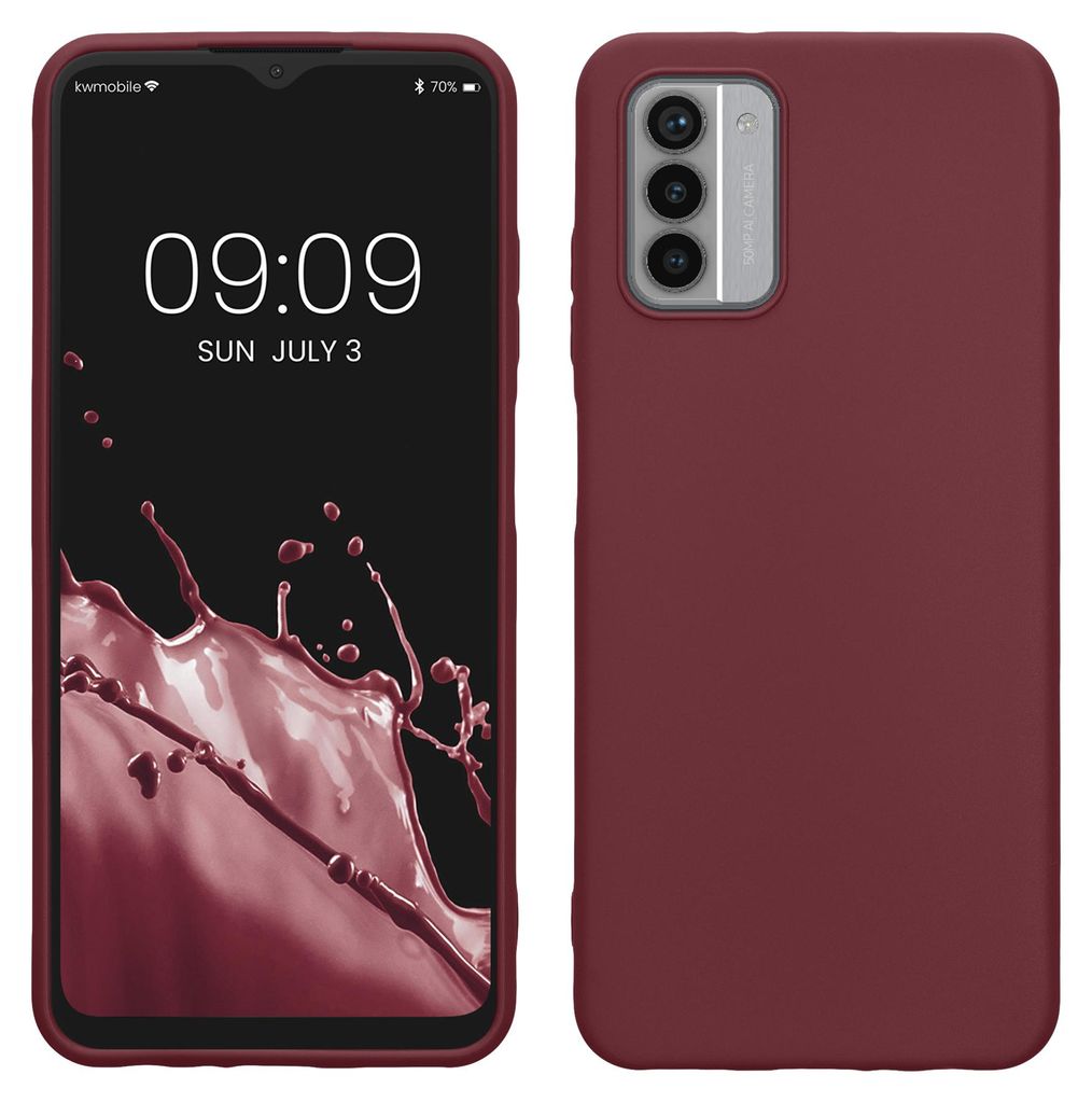 kwmobile Handyhülle für Nokia G42 5G Hülle - TPU Case - Kabelloses Laden - Schutzhülle Cover in Bordeaux Violett