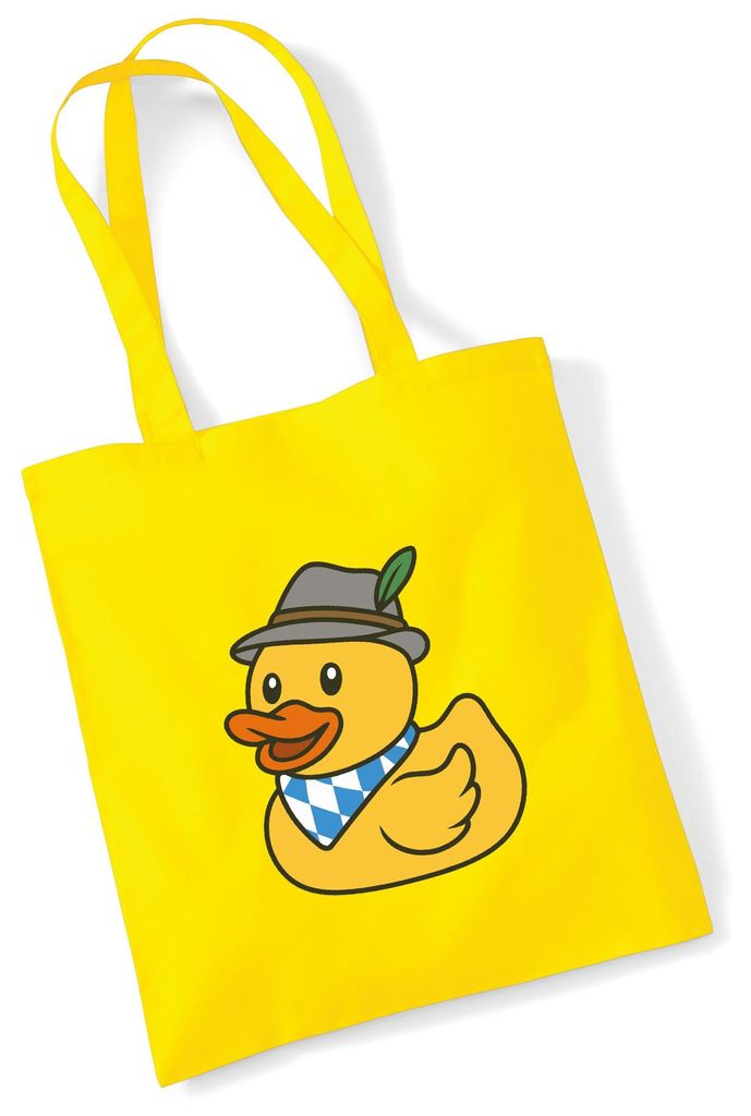 Huuraa Jutebeutel Quietscheente Bayern Gummiente 10 Liter Yellow Baumwolle Tasche Geschenkidee