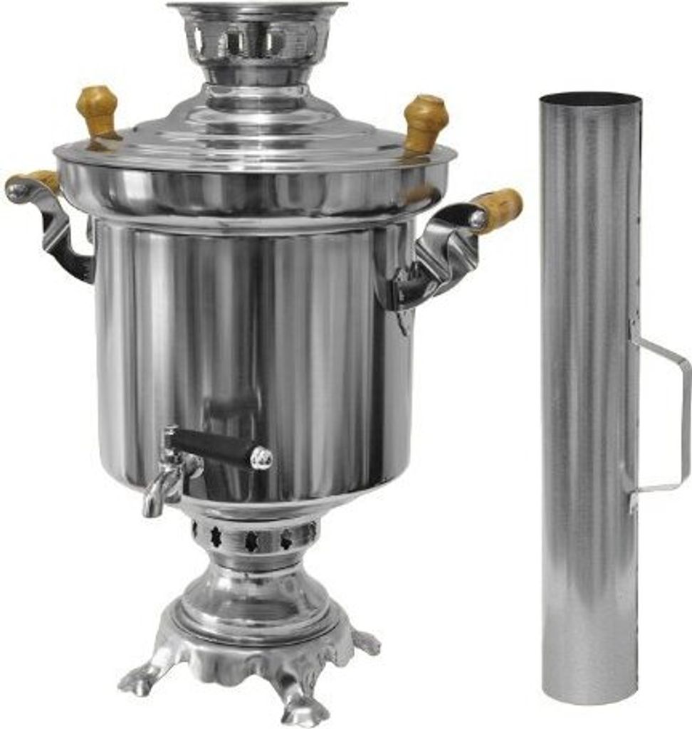 SET Samowar Holzkohle 5 L + Teekanne 0,9 L + Piala-Set Produktbild 