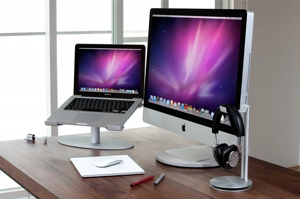 Support Pivotant pour Partager l'Écran - JustMobile AluDisc Aluminium