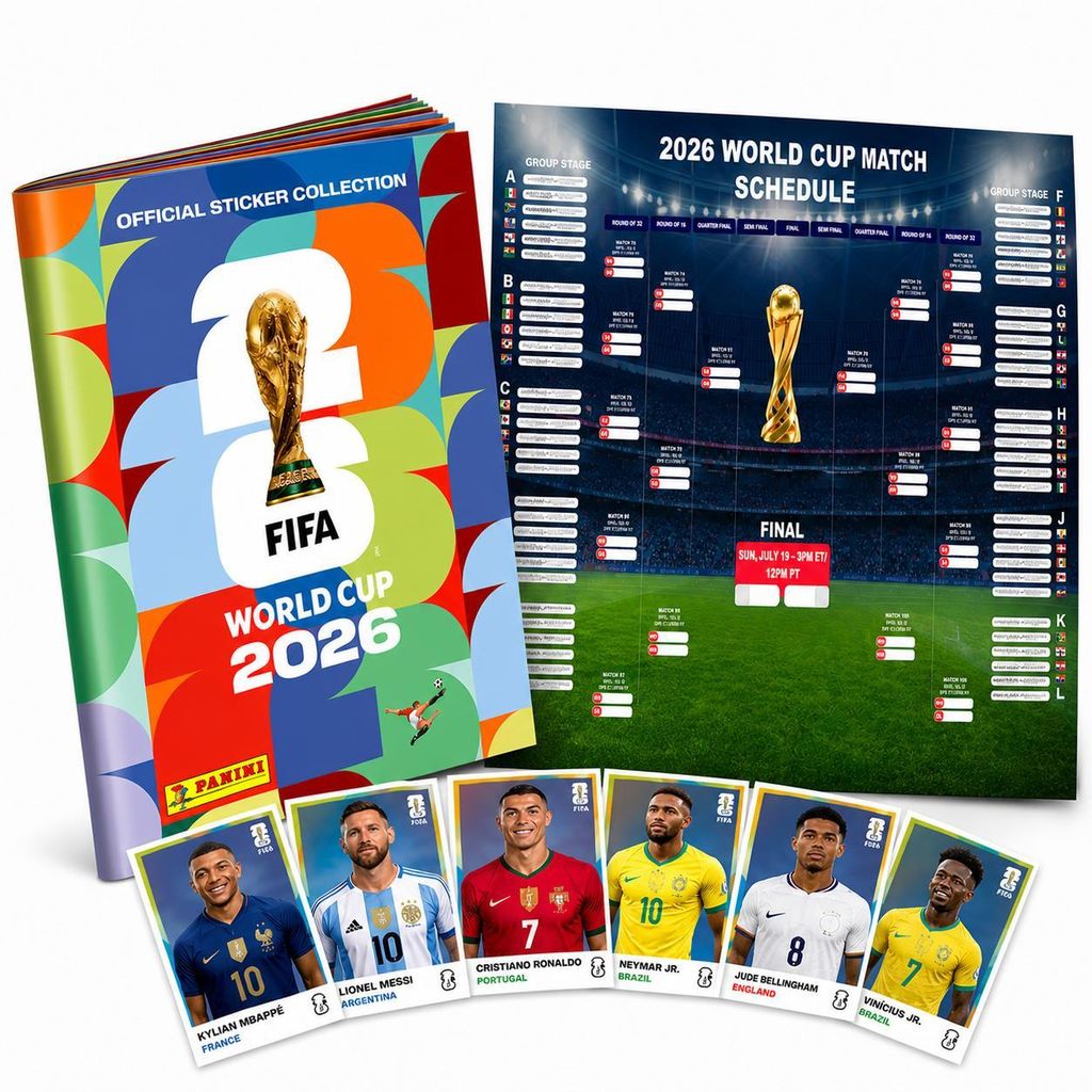 Fußball WM 2026 Sammelalbum Set – inkl. Spielplan & Panini Produktbild 