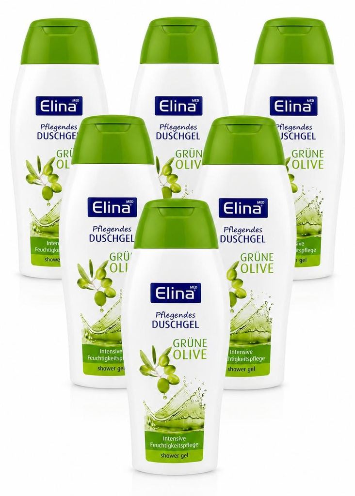 6x250 ml Elina Med Pflegendes Duschgel Grüne Olive Produktbild 