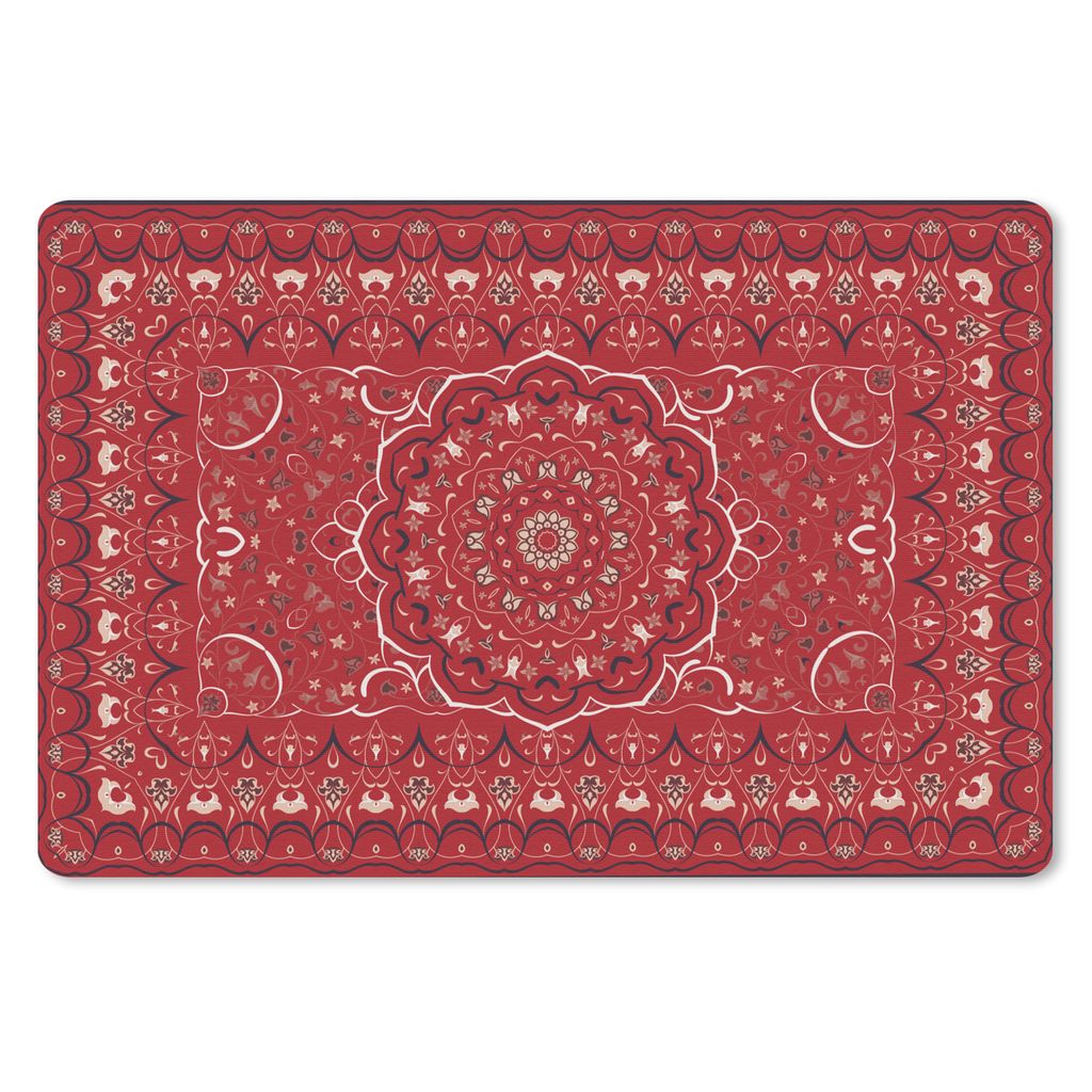 MuchoWow Schreibtischunterlage Persische Teppiche - Teppiche - Mandala - Rot 60x40 cm - XXL Mauspad - Großes Mauspad
