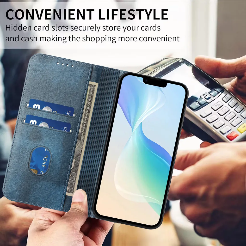 SEAHAI Cover per Realme 14 Pro+ Plus 5G, Ultra Sottile Custodia Premium PU Pelle Portafoglio Kickstand Slot per Schede [RFID Blocking] TPU Antiurto Flip Cover Libro - Marrone