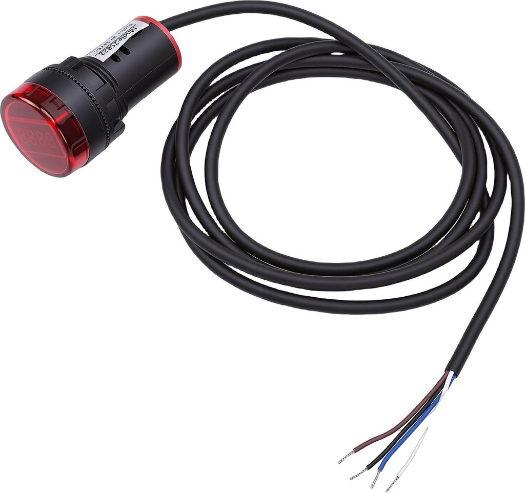 Digitaler DC-Drehzahlmesser 22mm 4-stelliger roter LED-Drehzahlmesser Drehzahlmesser für Boote Verteilerkästen Schaltschränke